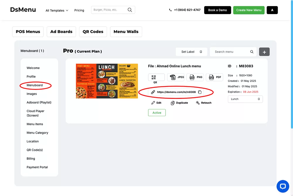 Digital Signage DsMenu