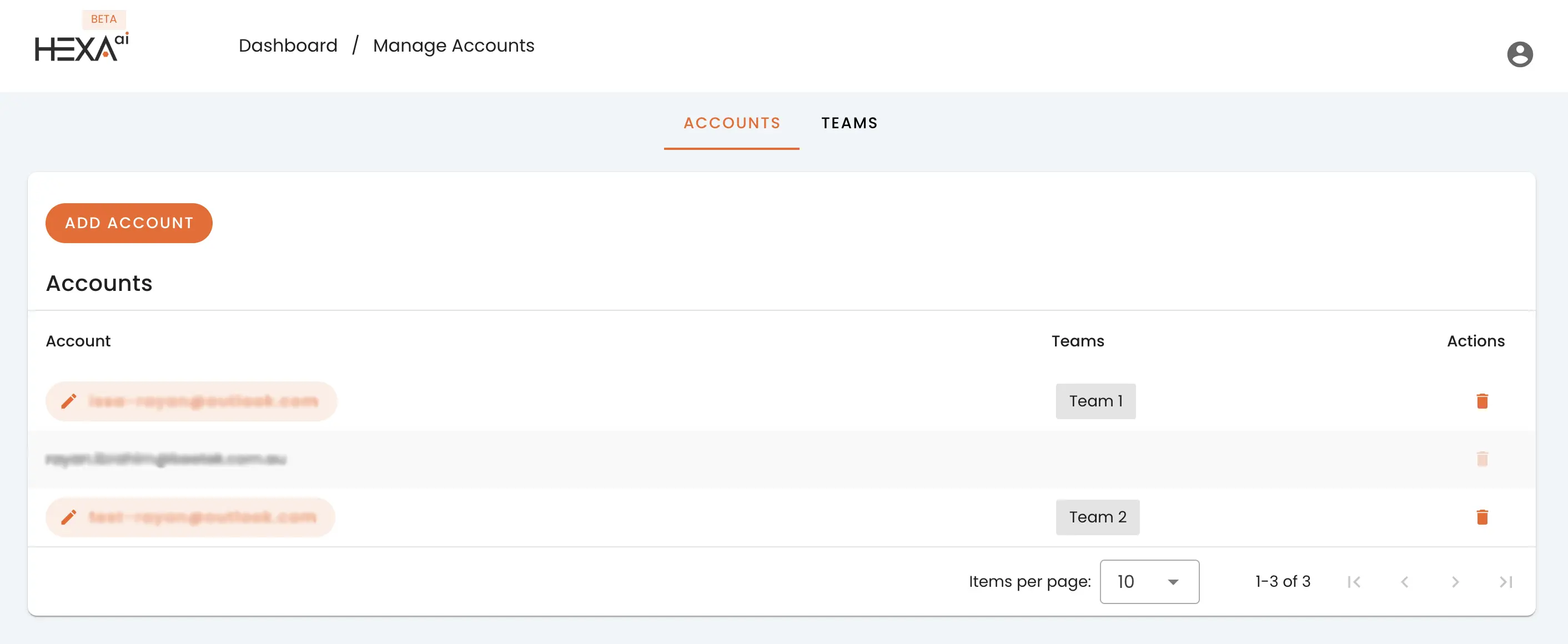 Dashboard Accounts