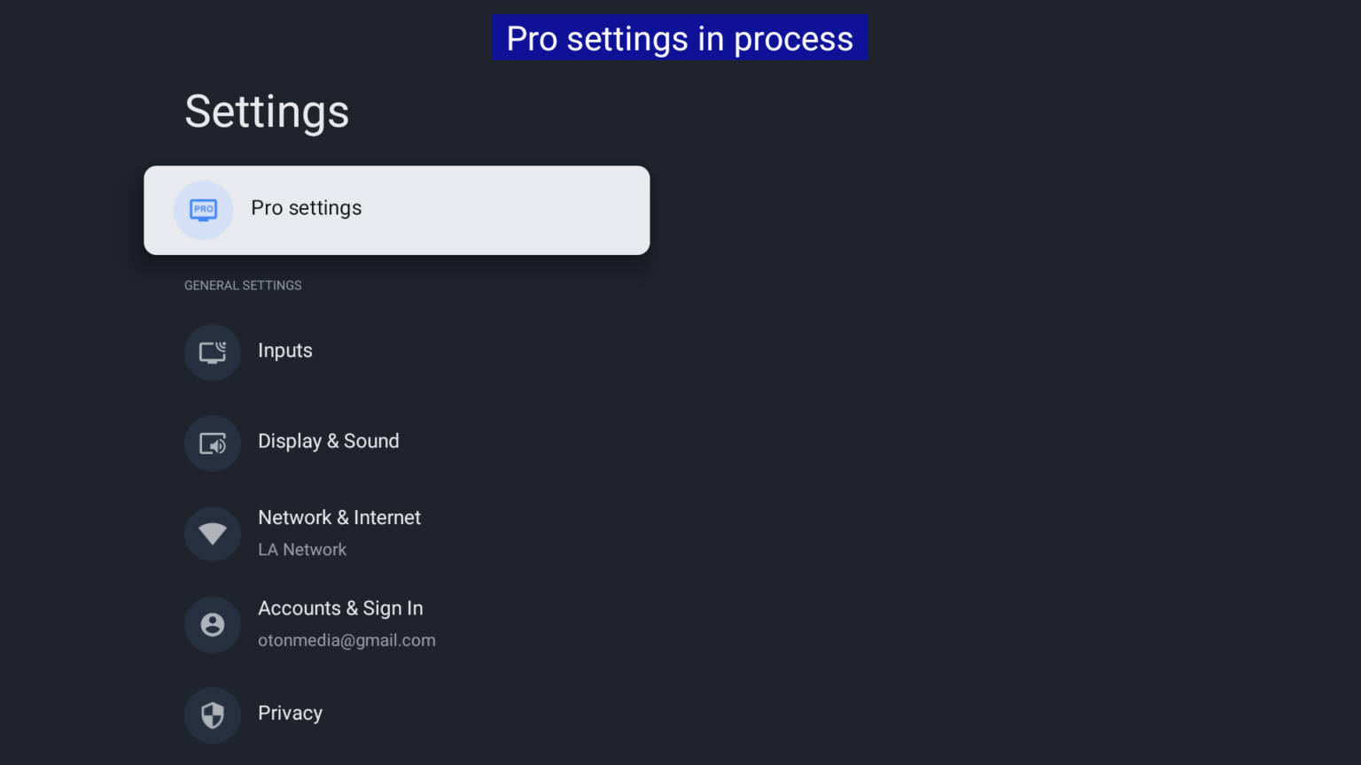 Sony Pro Settings