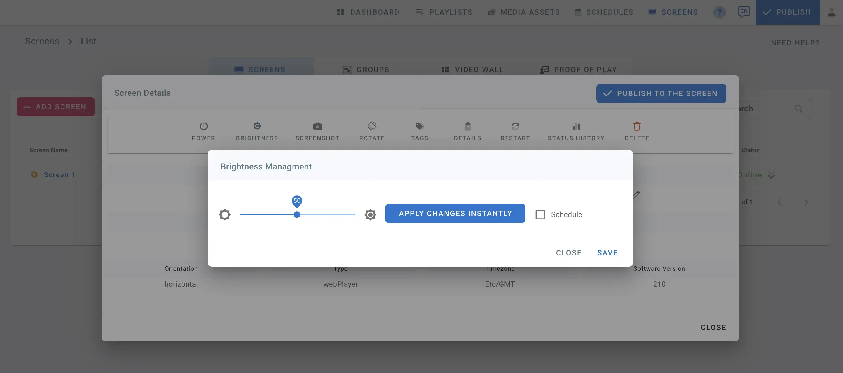 Manual Brightness Management