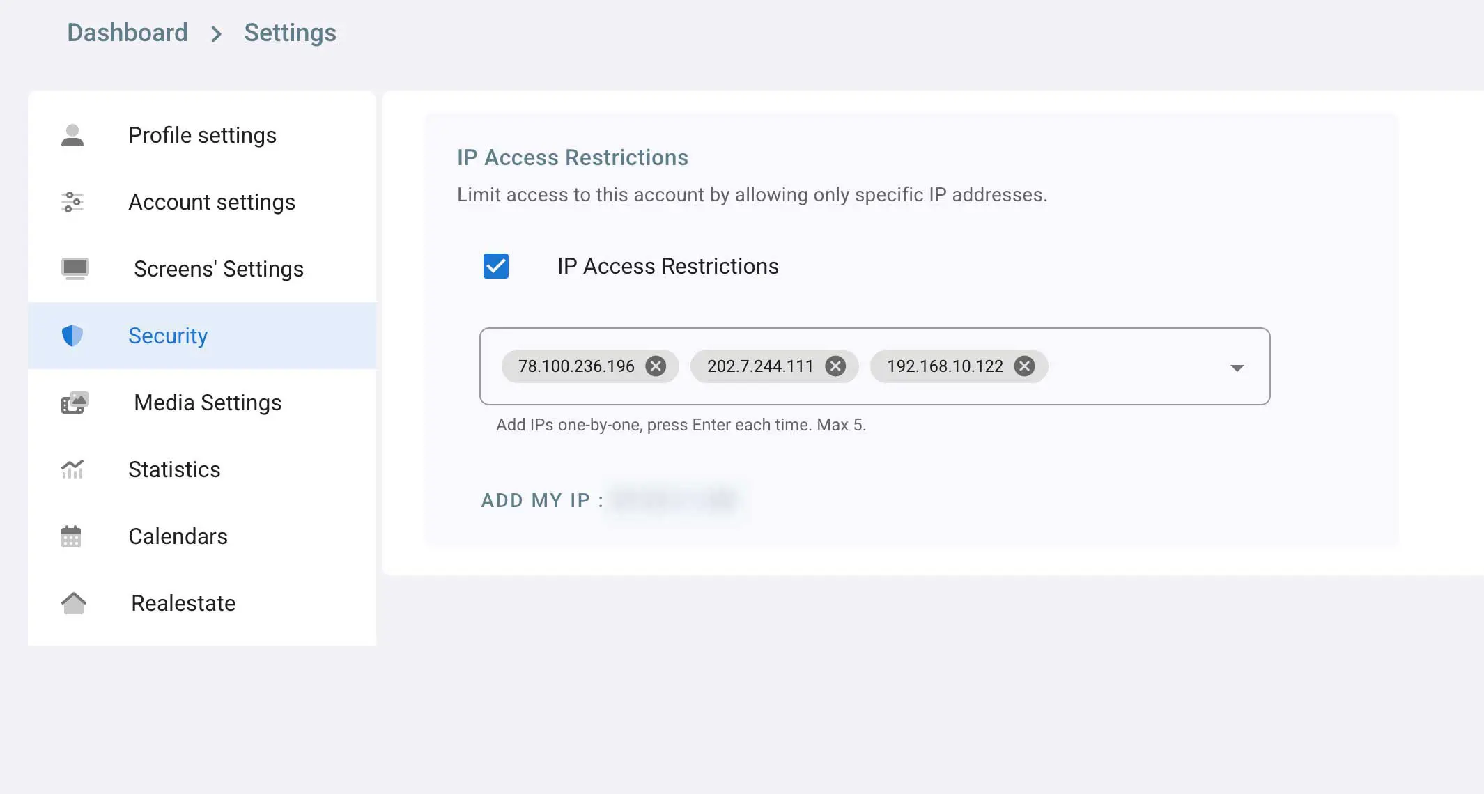 Security Settings