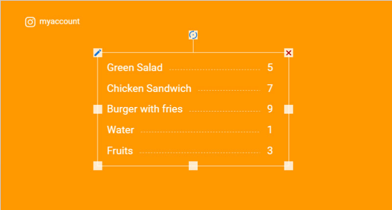 Menu Preview